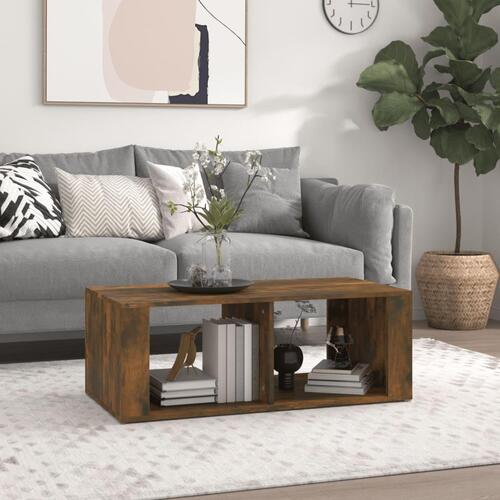 Sofabord 100x50x36 cm konstrueret træ røget egetræsfarve