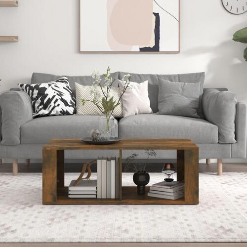 Sofabord 100x50x36 cm konstrueret træ røget egetræsfarve