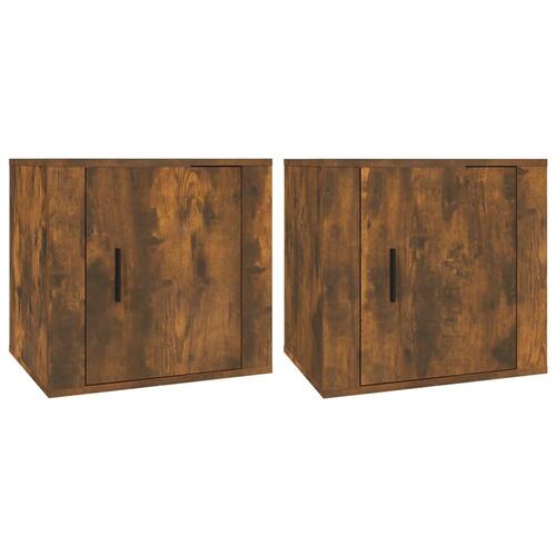 Sengeborde 2 stk. 50x39x47 cm røget egetræsfarve