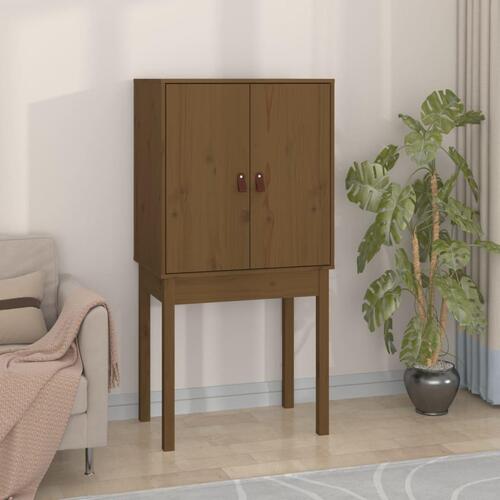 Højskab 60x40x120 cm massivt fyrretræ gyldenbrun