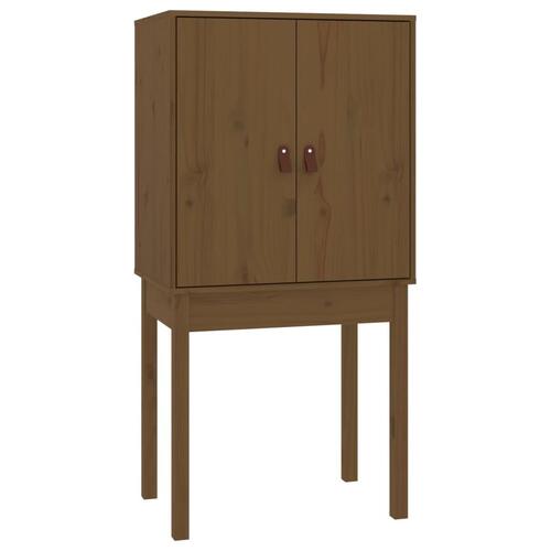 Højskab 60x40x120 cm massivt fyrretræ gyldenbrun
