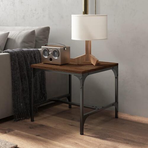 Sofabord 50x50x35 cm konstrueret træ brun egetræsfarve