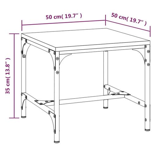 Sofabord 50x50x35 cm konstrueret træ brun egetræsfarve