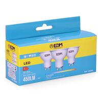 Pack of 3 LED bulbs EDM F 5 W GU10 450 lm Ø 5 x 5,5 cm (6400 K)