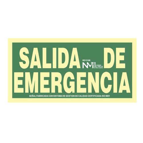 Skilt Normaluz Salida de emergencia PVC