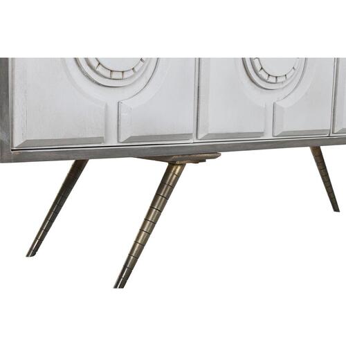 Skænk Grå Gylden Metal Hvid Mangotræ (152 x 43 x 84 cm)