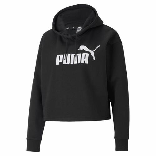 Hættetrøje til Kvinde Puma Essentials Cropped Logo Sort L