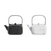 Tekande DKD Home Decor Sort Rustfrit stål Hvid (1,2 L) (2 enheder)