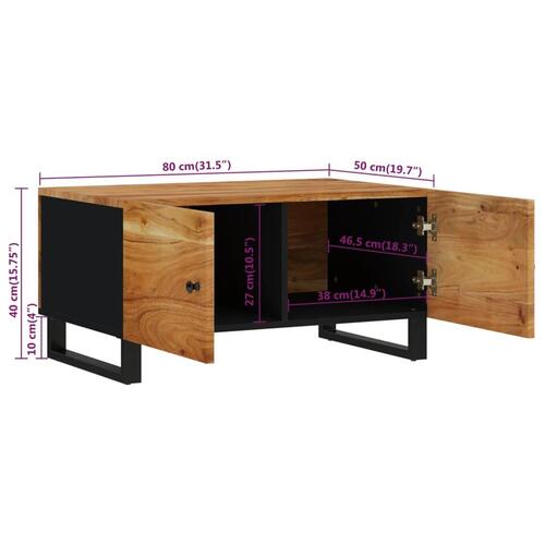 Sofabord 80x50x40 cm massivt mangotræ konstrueret træ