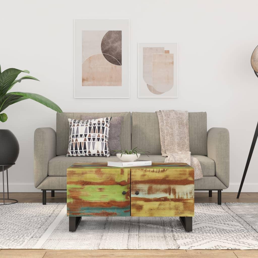 Sofabord 80x50x40 cm massivt mangotræ konstrueret træ