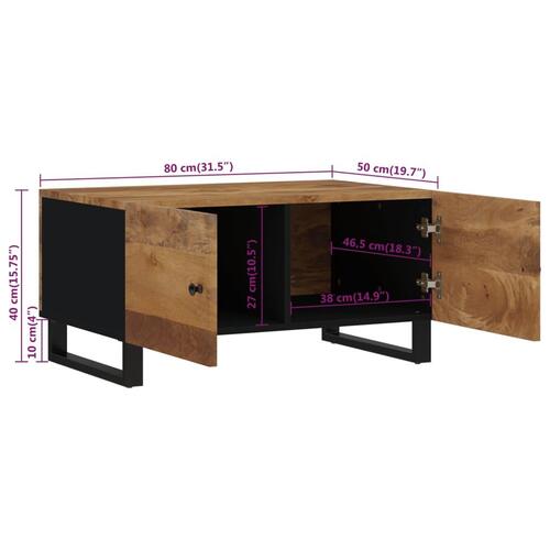Sofabord 80x50x40 cm massivt mangotræ og konstrueret træ