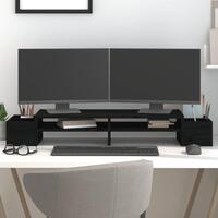 Skærmholder 100x27,5x15 cm massivt fyrretræ sort