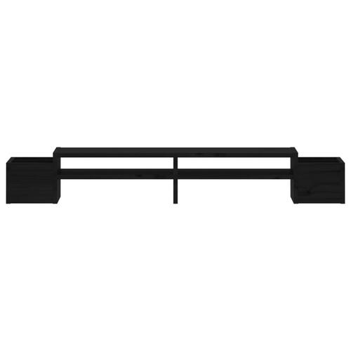 Skærmholder 100x27,5x15 cm massivt fyrretræ sort