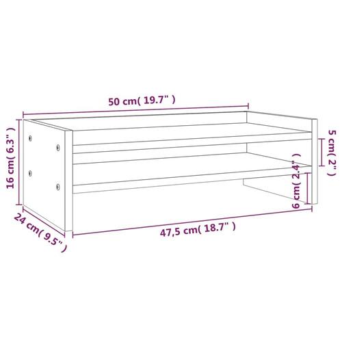 Skærmholder 50x24x16 cm massivt fyrretræ