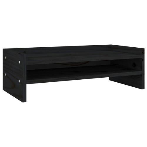 Skærmholder 50x24x16 cm massivt fyrretræ sort