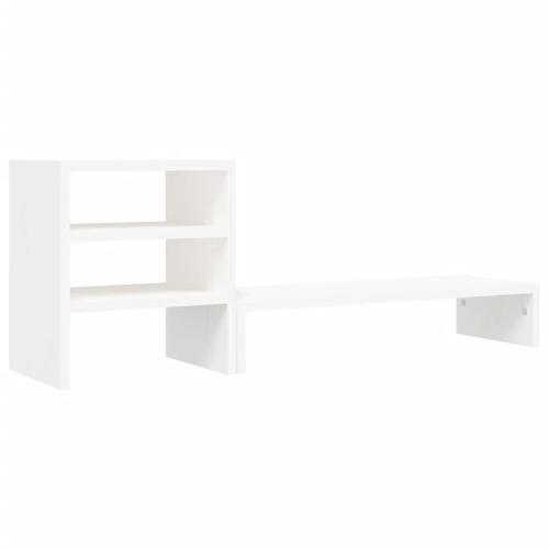 Skærmholder 81x20x30 cm massivt fyrretræ hvid
