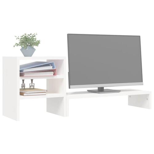 Skærmholder 81x20x30 cm massivt fyrretræ hvid