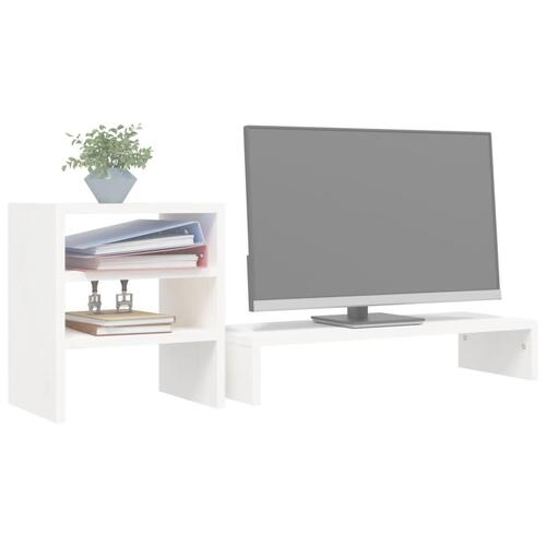 Skærmholder 81x20x30 cm massivt fyrretræ hvid