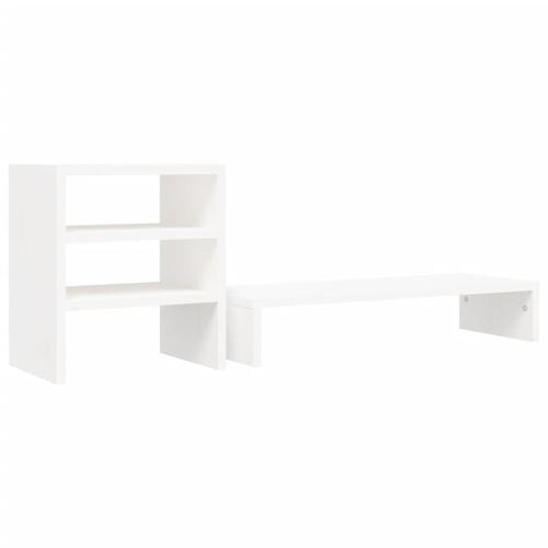 Skærmholder 81x20x30 cm massivt fyrretræ hvid