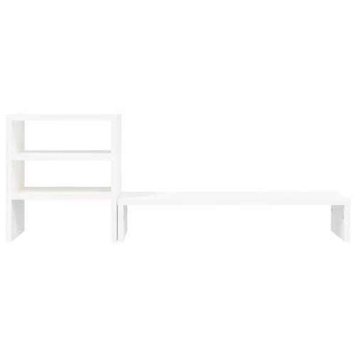 Skærmholder 81x20x30 cm massivt fyrretræ hvid