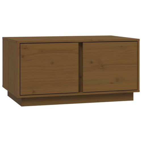 Sofabord 80x50x40 cm massivt fyrretræ gyldenbrun