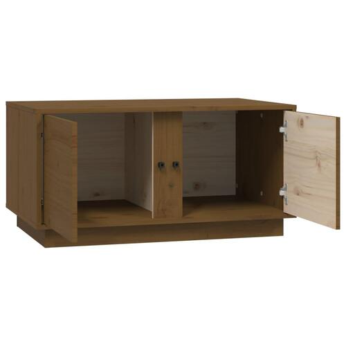 Sofabord 80x50x40 cm massivt fyrretræ gyldenbrun