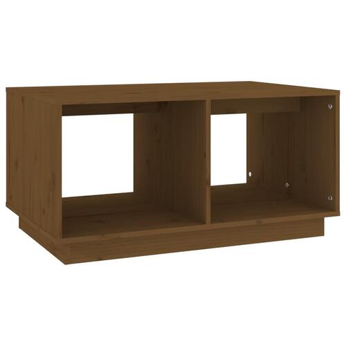 Sofabord 80x50x40 cm massivt fyrretræ gyldenbrun