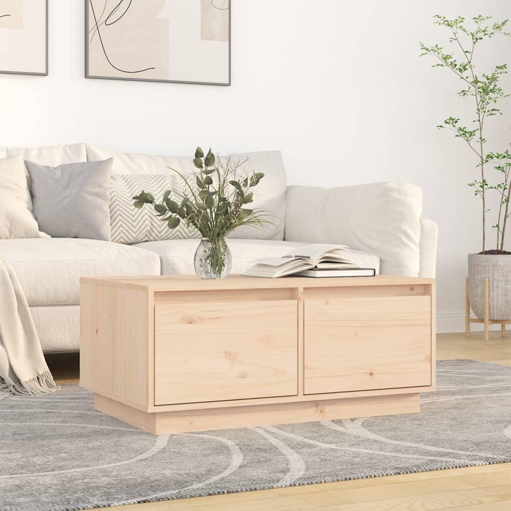 Sofabord 80x50x35 cm massivt fyrretræ