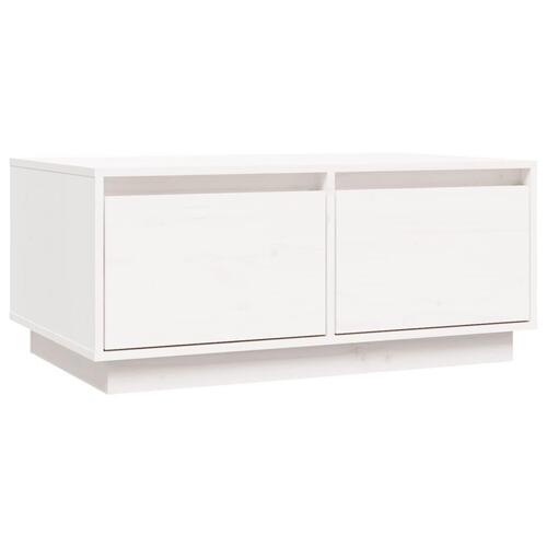 Sofabord 80x50x35 cm massivt fyrretræ hvid