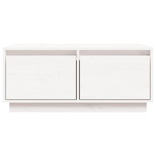 Sofabord 80x50x35 cm massivt fyrretræ hvid