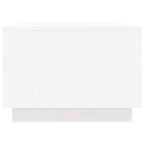 Sofabord 80x50x35 cm massivt fyrretræ hvid