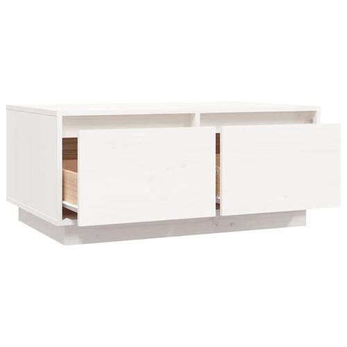 Sofabord 80x50x35 cm massivt fyrretræ hvid