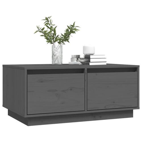 Sofabord 80x50x35 cm massivt fyrretræ grå