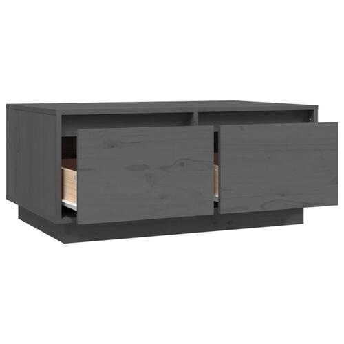Sofabord 80x50x35 cm massivt fyrretræ grå