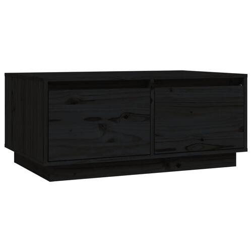Sofabord 80x50x35 cm massivt fyrretræ sort
