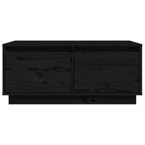 Sofabord 80x50x35 cm massivt fyrretræ sort