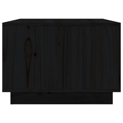 Sofabord 80x50x35 cm massivt fyrretræ sort