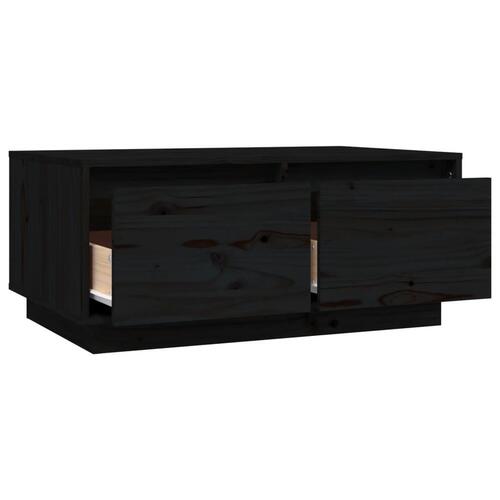 Sofabord 80x50x35 cm massivt fyrretræ sort