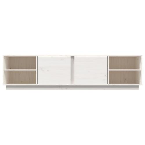 Tv-bord 156x40x40 cm massivt fyrretræ hvid