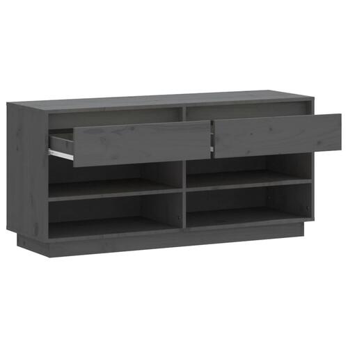 Skoreol 110x34x52 cm massivt fyrretræ grå