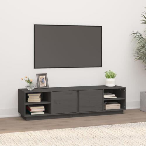 Tv-bord 156x40x40 cm massivt fyrretræ grå