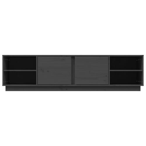 Tv-bord 156x40x40 cm massivt fyrretræ grå