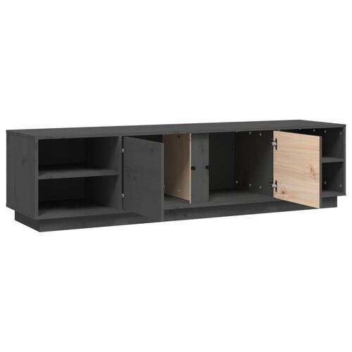 Tv-bord 156x40x40 cm massivt fyrretræ grå