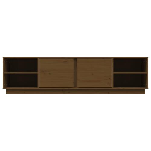 Tv-bord 156x40x40 cm massivt fyrretræ gyldenbrun