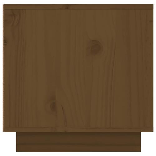Tv-bord 156x40x40 cm massivt fyrretræ gyldenbrun