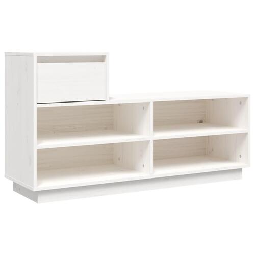Skoreol 110x34x61 cm massivt fyrretræ hvid