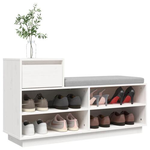 Skoreol 110x34x61 cm massivt fyrretræ hvid
