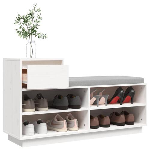 Skoreol 110x34x61 cm massivt fyrretræ hvid