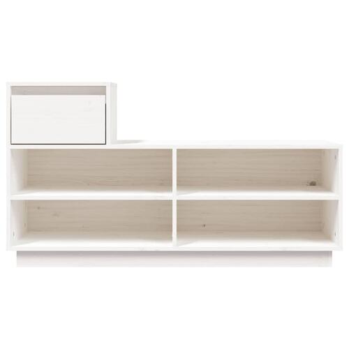 Skoreol 110x34x61 cm massivt fyrretræ hvid
