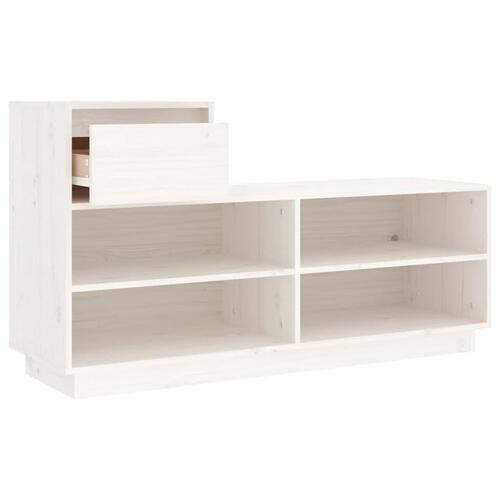 Skoreol 110x34x61 cm massivt fyrretræ hvid